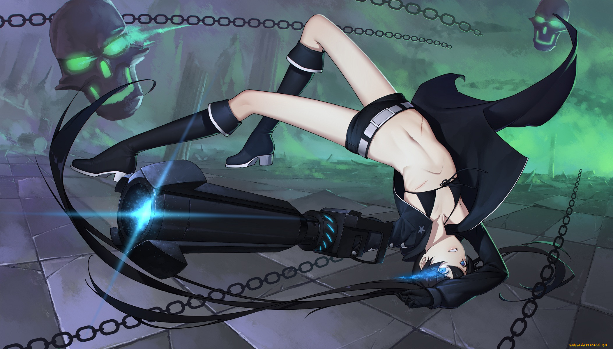 , black rock shooter, daye, bie, qia, lian, kuroi, mato, black, rock, shooter